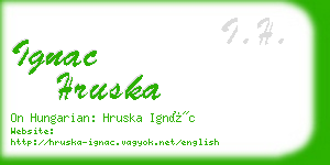 ignac hruska business card
